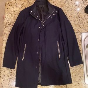 Zara long jacket size large, dark blue, new